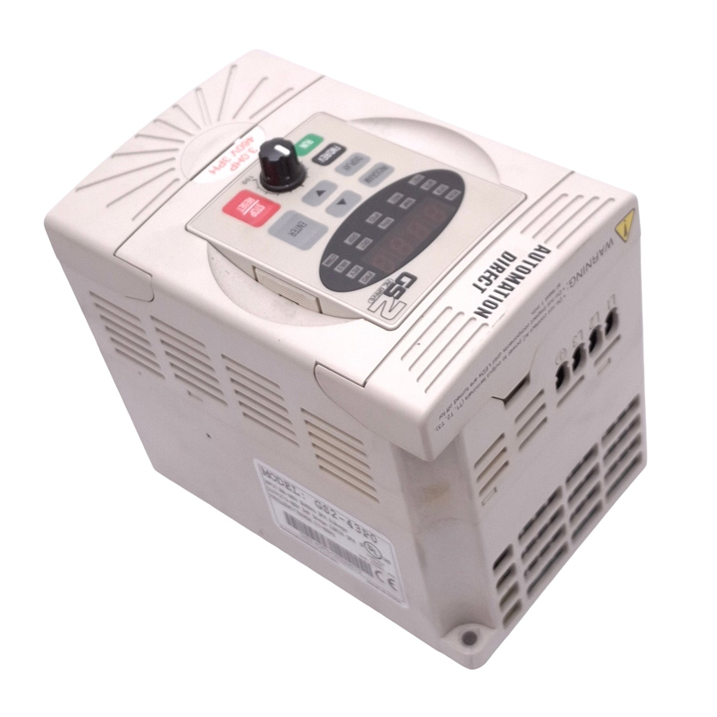 Used Automation Direct GS2-43P0 Variable Frequency Drive, 3Ø 0-480V 0.1-400Hz, 3.0hp