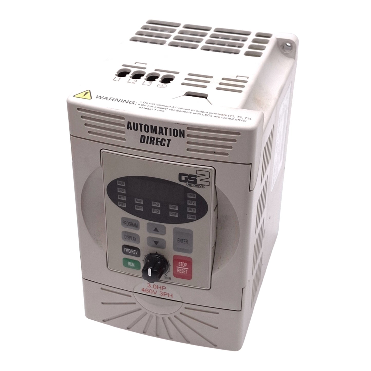 Used Automation Direct GS2-43P0 Variable Frequency Drive, 3Ø 0-480V 0.1-400Hz, 3.0hp