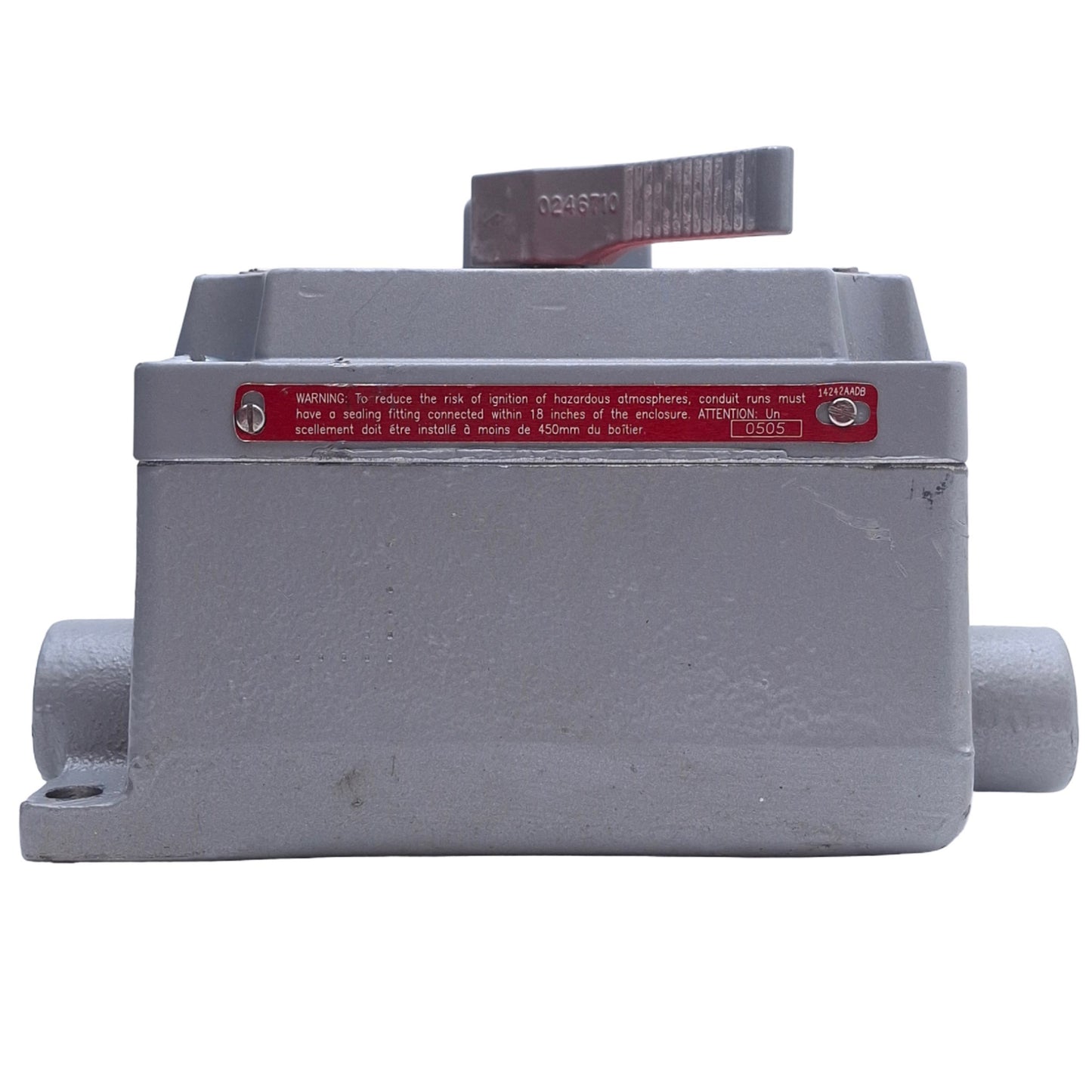 Used Killark XNS-1C Tumbler Switch Cover No Device 120/277VAC, 20A, SPST 1-Pole