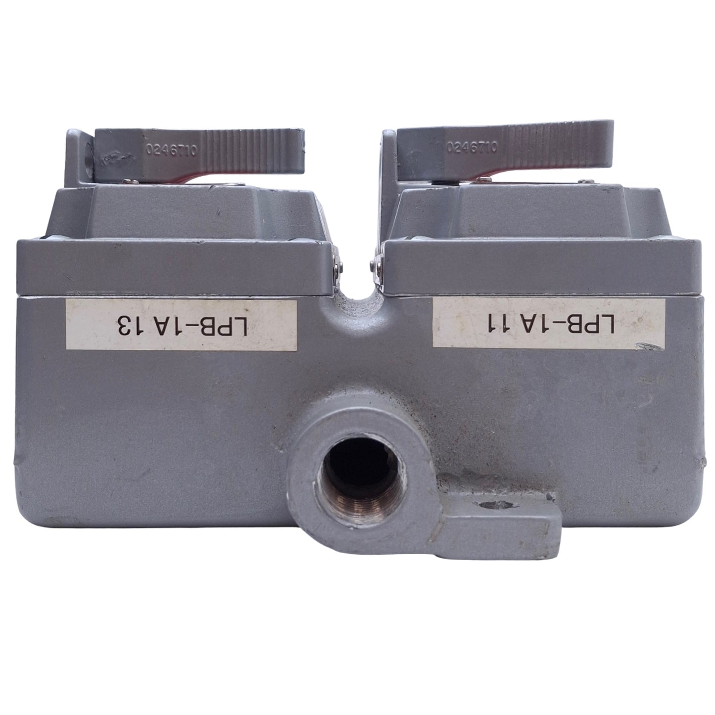 Used Killark XS-1C Double Tumbler Switch Cover w/ Device, SPST 1-Pole, 120/277VAC 20A