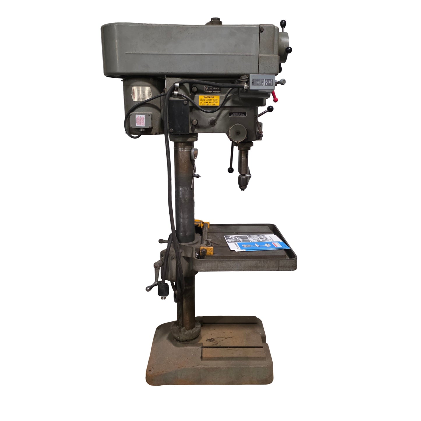 Used Clausing 2276 20" Floor Drill Press 1.5HP, 150-2000RPM, 208-230VAC 3-Phase