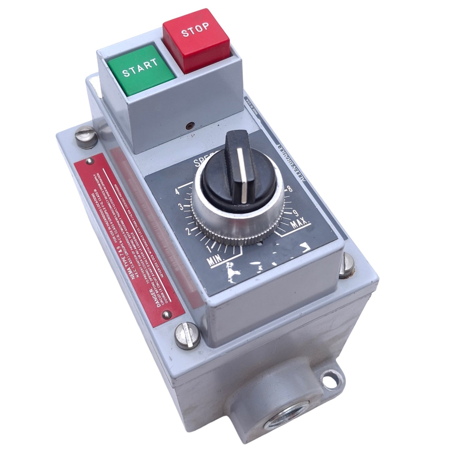 Used Allen Bradley 800H-1HVX7 Push Button Enclosure 1-gang deep, 3/4in dead end