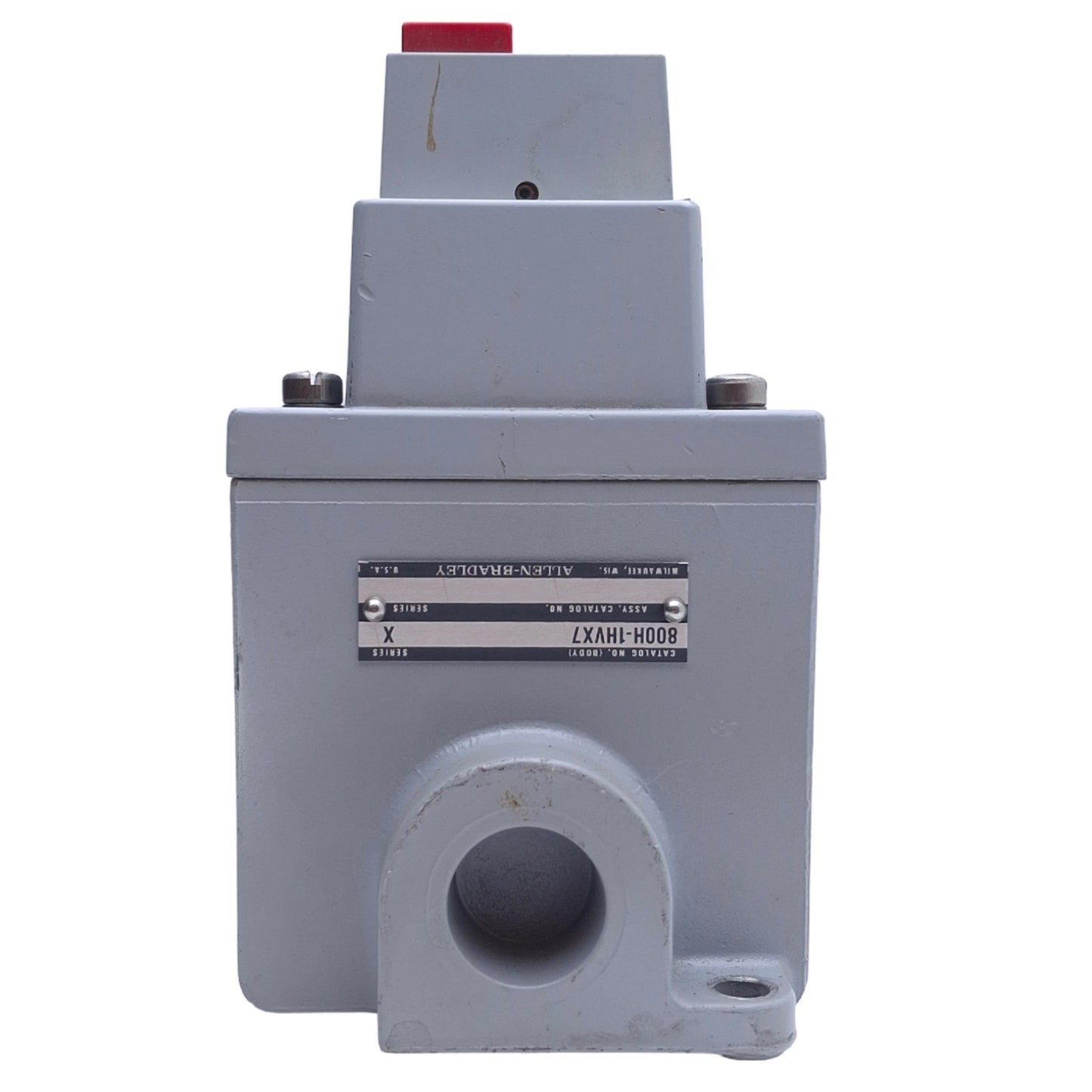 Used Allen Bradley 800H-1HVX7 Push Button Enclosure 1-gang deep, 3/4in dead end