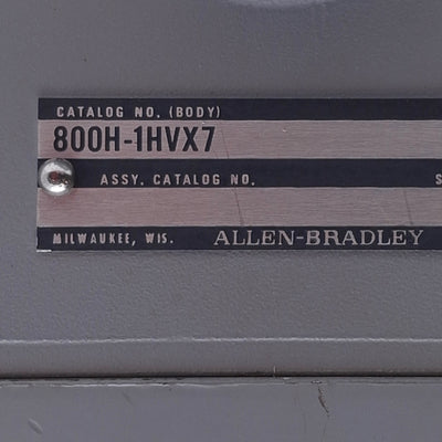 Used Allen Bradley 800H-1HVX7 Push Button Enclosure 1-gang deep, 3/4in dead end