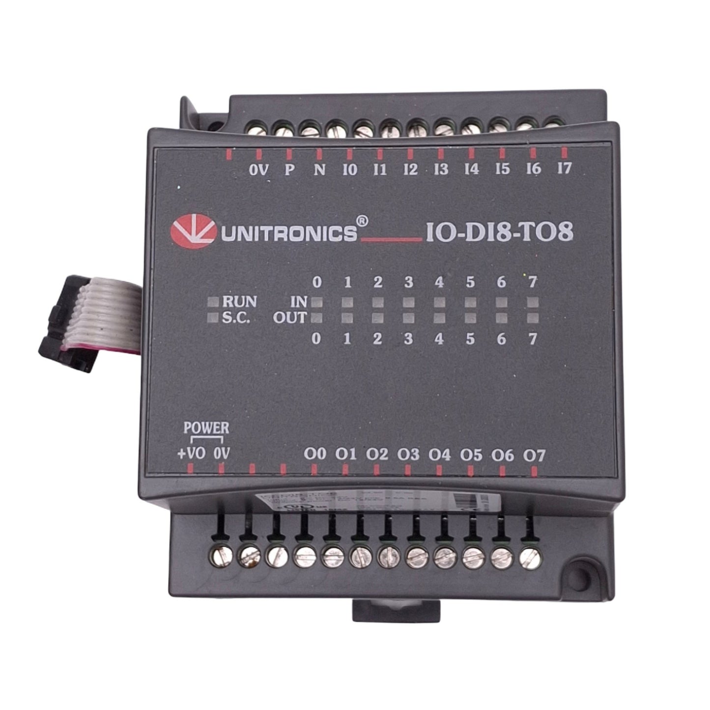 Used Unitronics IO-DI8-TO8 I/O Expansion Module, 8 Digital In, 8 Transistor Out, 24V