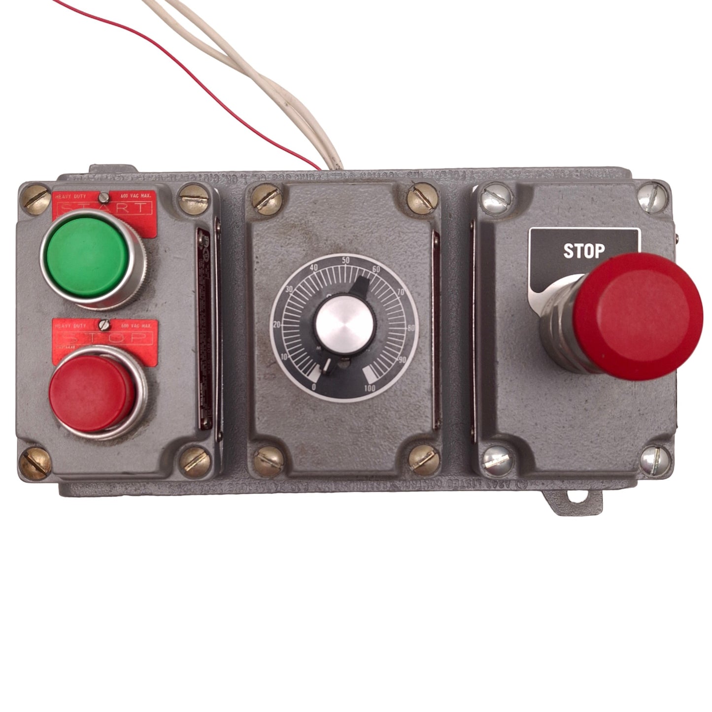 Used Killark SWB-19 Control Station 2in Hub Size, Dimensions 5-1/4"x10-5/8"x3-5/16"