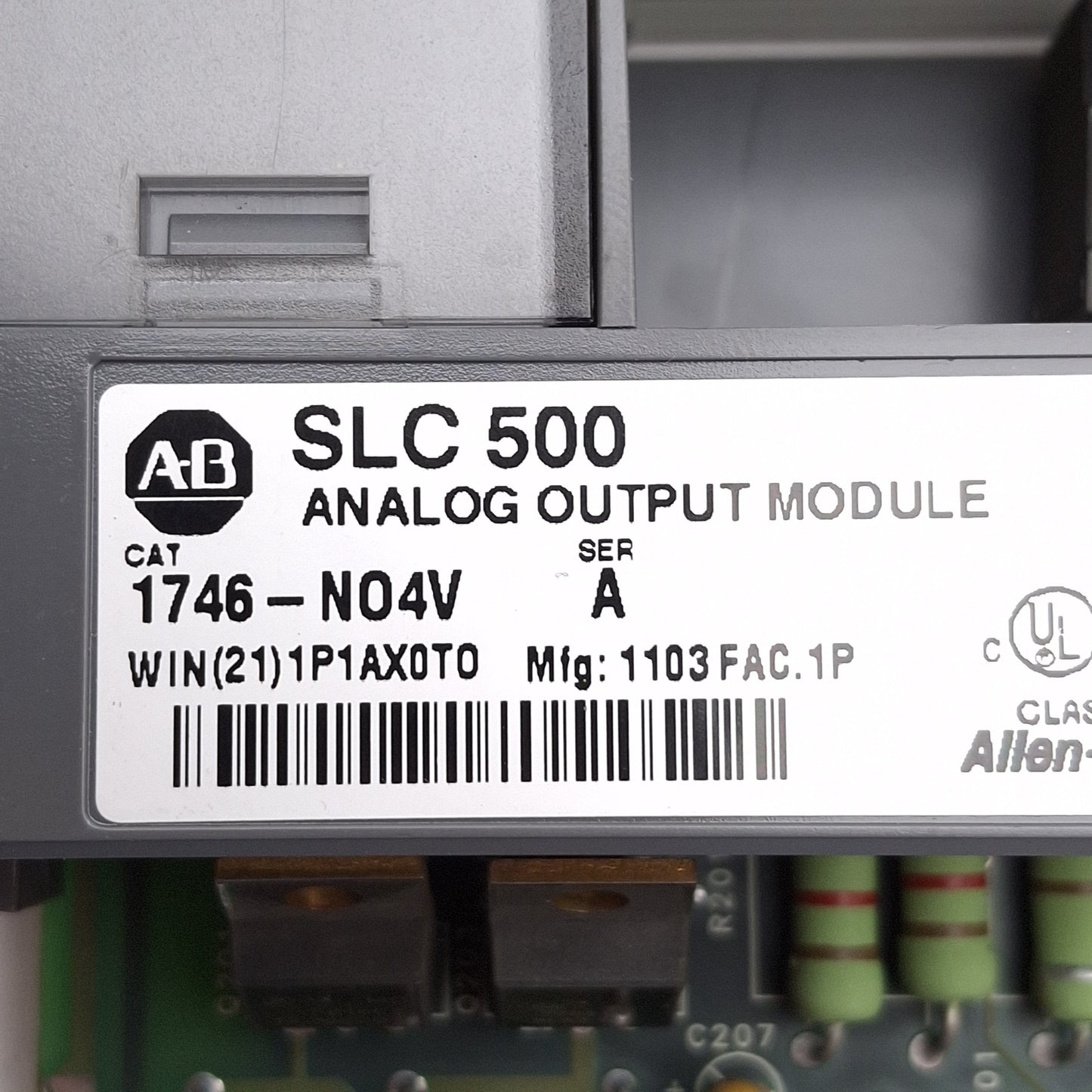 Used Allen Bradley 1746-NO4V Ser A SLC 500 Analog Output Module, 4x ±10VDC Out