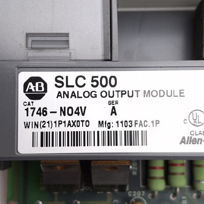 Used Allen Bradley 1746-NO4V Ser A SLC 500 Analog Output Module, 4x ±10VDC Out