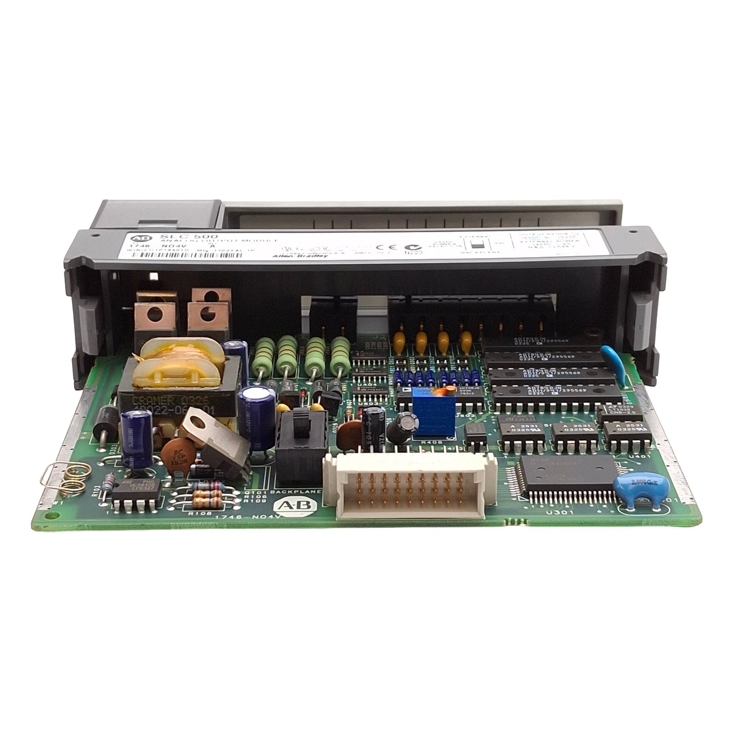 Used Allen Bradley 1746-NO4V Ser A SLC 500 Analog Output Module, 4x ±10VDC Out