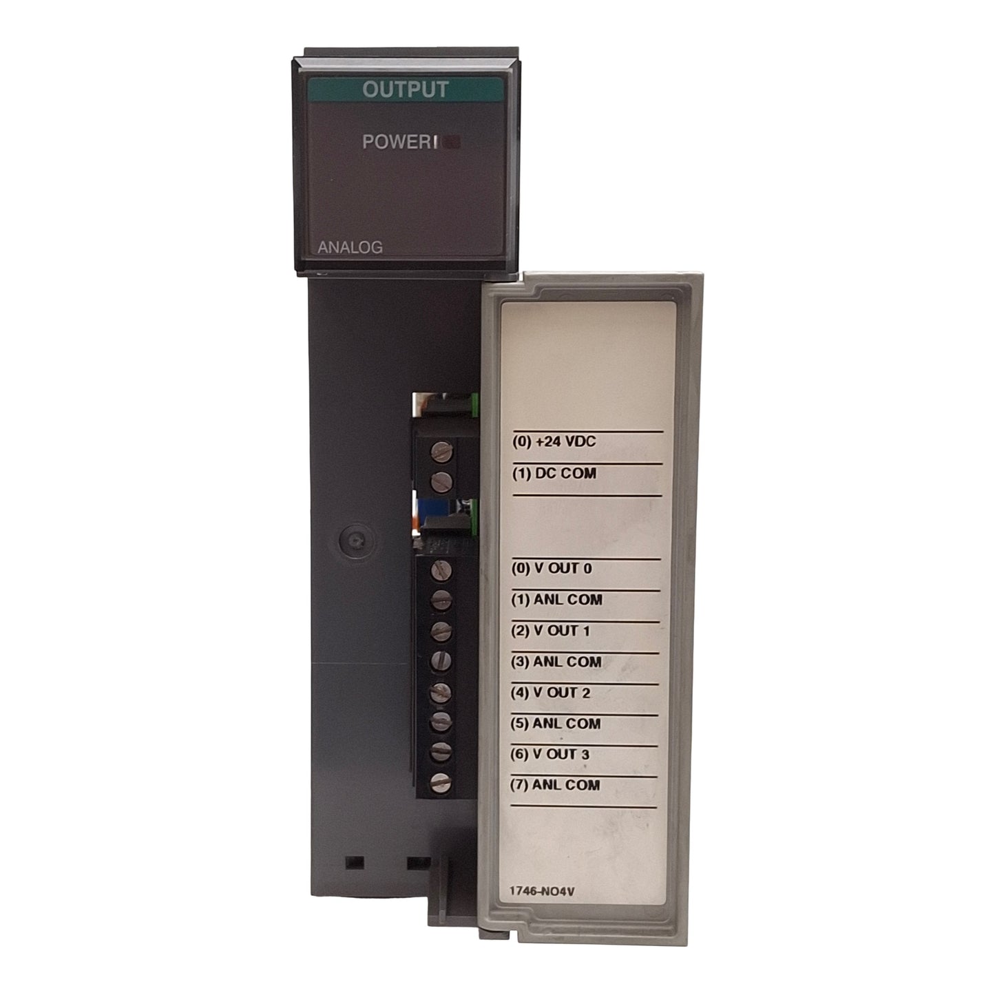 Used Allen Bradley 1746-NO4V Ser A SLC 500 Analog Output Module, 4x ±10VDC Out