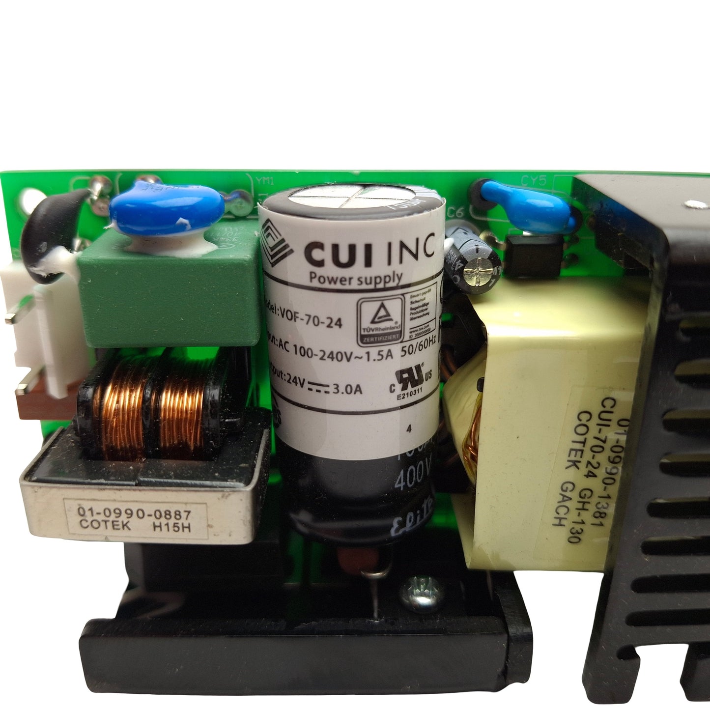 Used Bel Power Solutions VOF-70-24 Power Supply, 115~230VAC Input, 24VDC 3A Output