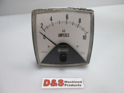 Used Crompton 016-02AA-LSMT Panel Meter 0-10A AC Amperage Gauge Amperes