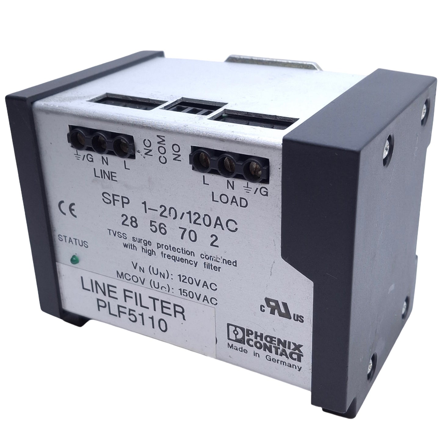Used Phoenix Contact SFP 1-20/120AC EMC Filter Surge Protection 120VAC, 20A