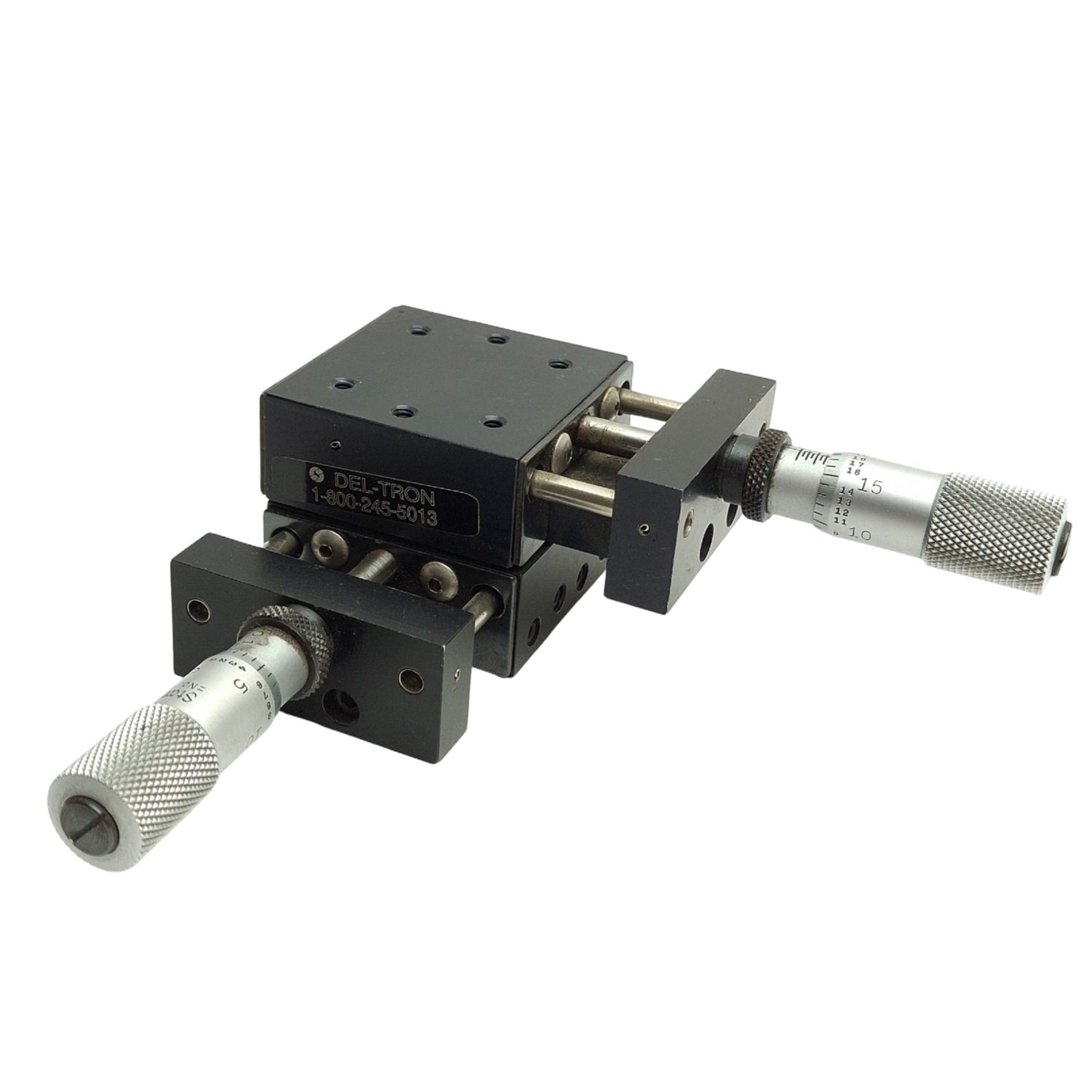 Used Del-Tron 450-XY Ball Slide Positioning Stage 0.23in (6mm) Travel, 20lbs Capacity