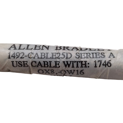 Used Allen Bradley 1492-CABLE25D Prewired Cable For 1746-OX8/OX16/OW16, 20P IDC, 2.5m