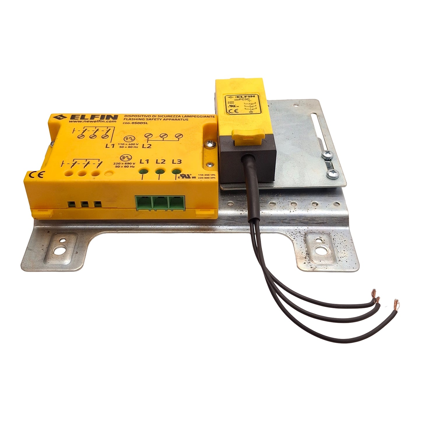 Used Elfin 050ASL Safety Device w/ Limit Switch, 3-Pole 3N.C, 220-600VAC 10mA