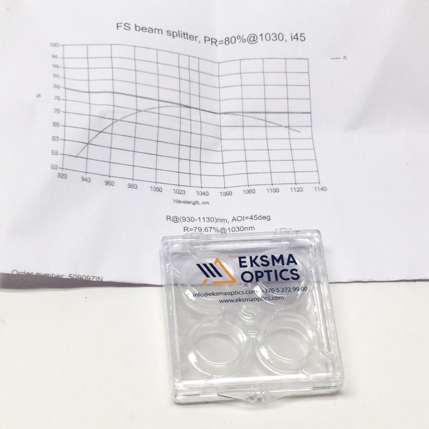 New – Open box EKSMA 032-7480A Femtoline Laser UVFS Flat Beamsplitter Ø25.4 x 3.0mm 1030nm