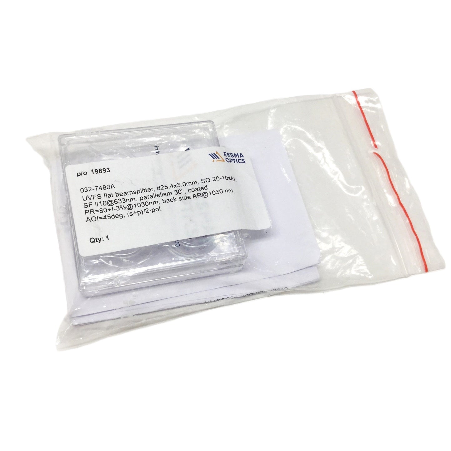 New – Open box EKSMA 032-7480A Femtoline Laser UVFS Flat Beamsplitter Ø25.4 x 3.0mm 1030nm