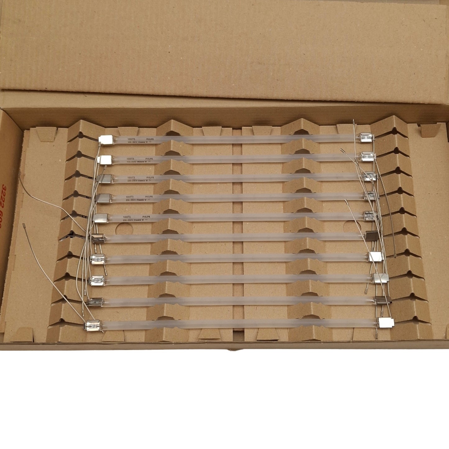 Used Lot of 10 Phillips 1000T3 Infrared Quartz Bulbs, 240VAC 1000W, 351mm Length