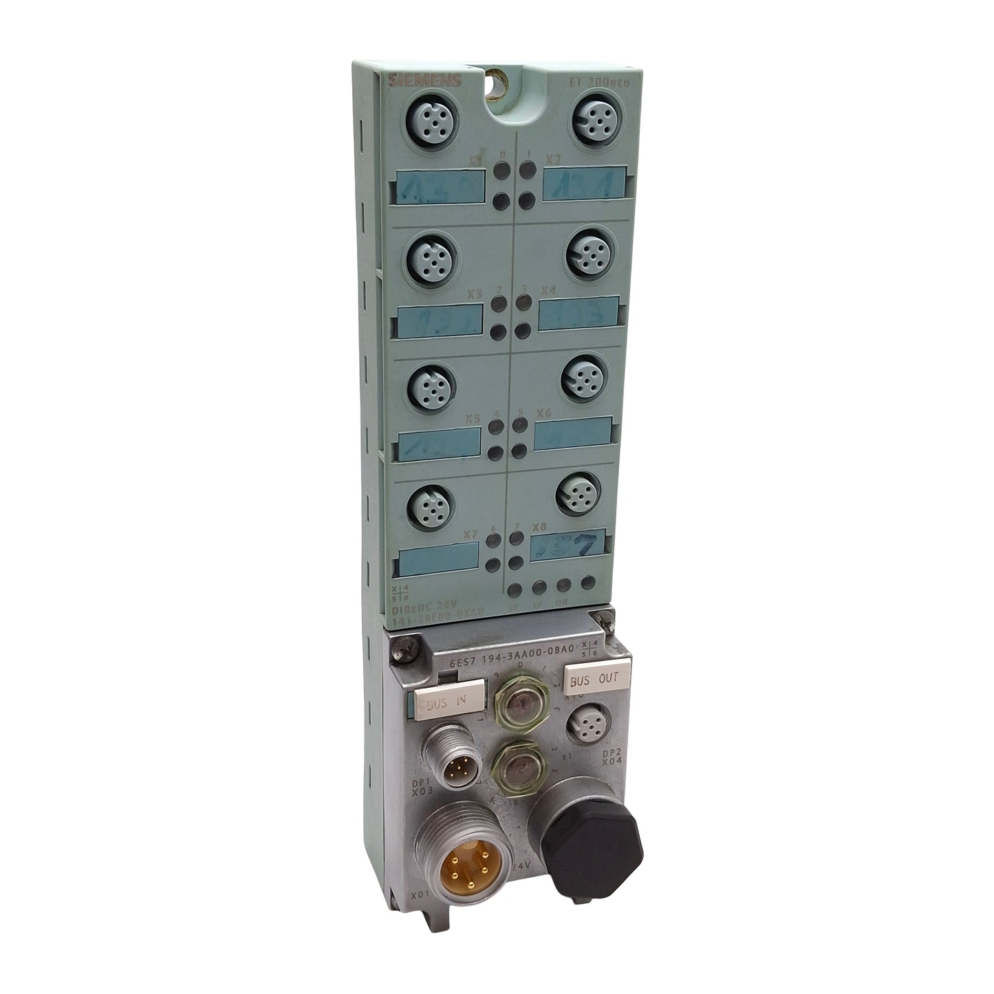 Used Siemens 6ES7 141-3BF00-0XA0 SIMATIC S7 ET 200eco Distributed I/O Station, 24VDC