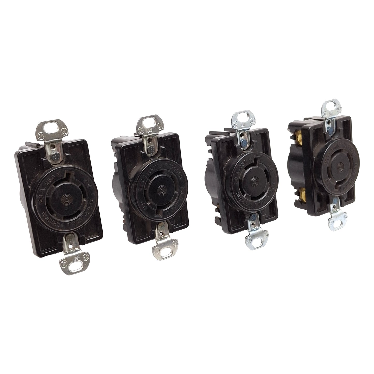 Used Lot of 4 Hubbell Twist-Lock Receptacle, 3-Phase, 20A 250VAC, NEMA L15-20R