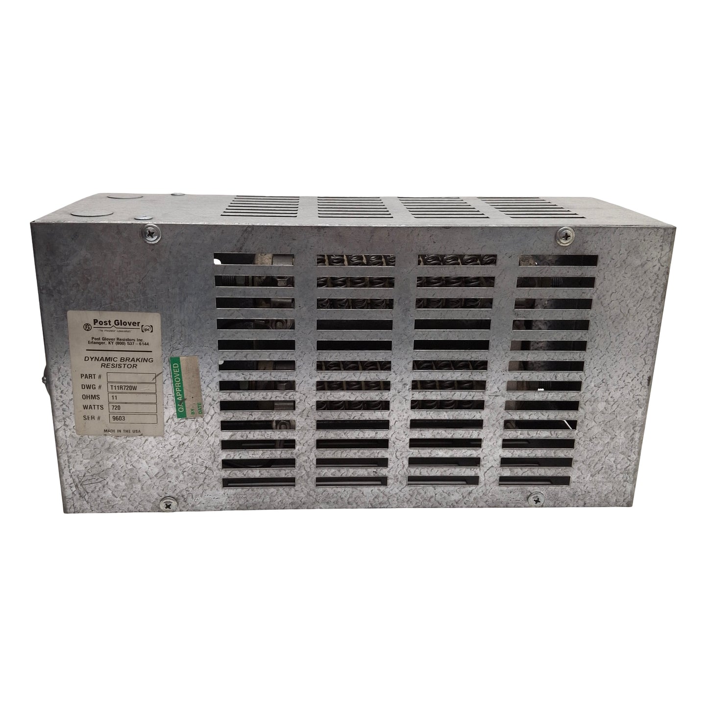 Used Post Glover T11R720W Dynamic Breaking Resistor For PowerFlex Drives, 11Ω 720W