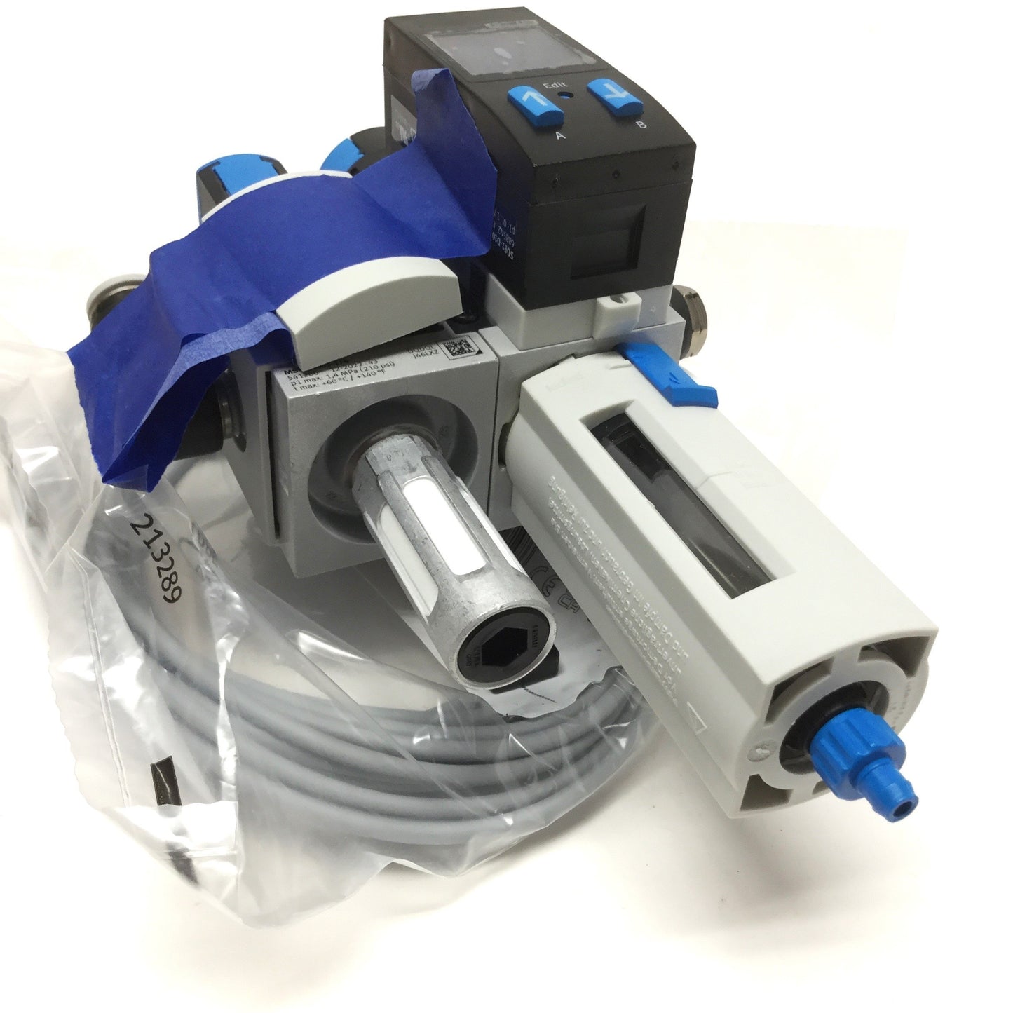 New – Open box Festo MS4N-LFR Air Prep Filter/Regulator w/Pressure Switch & Shut-Off, 1/4" NPT