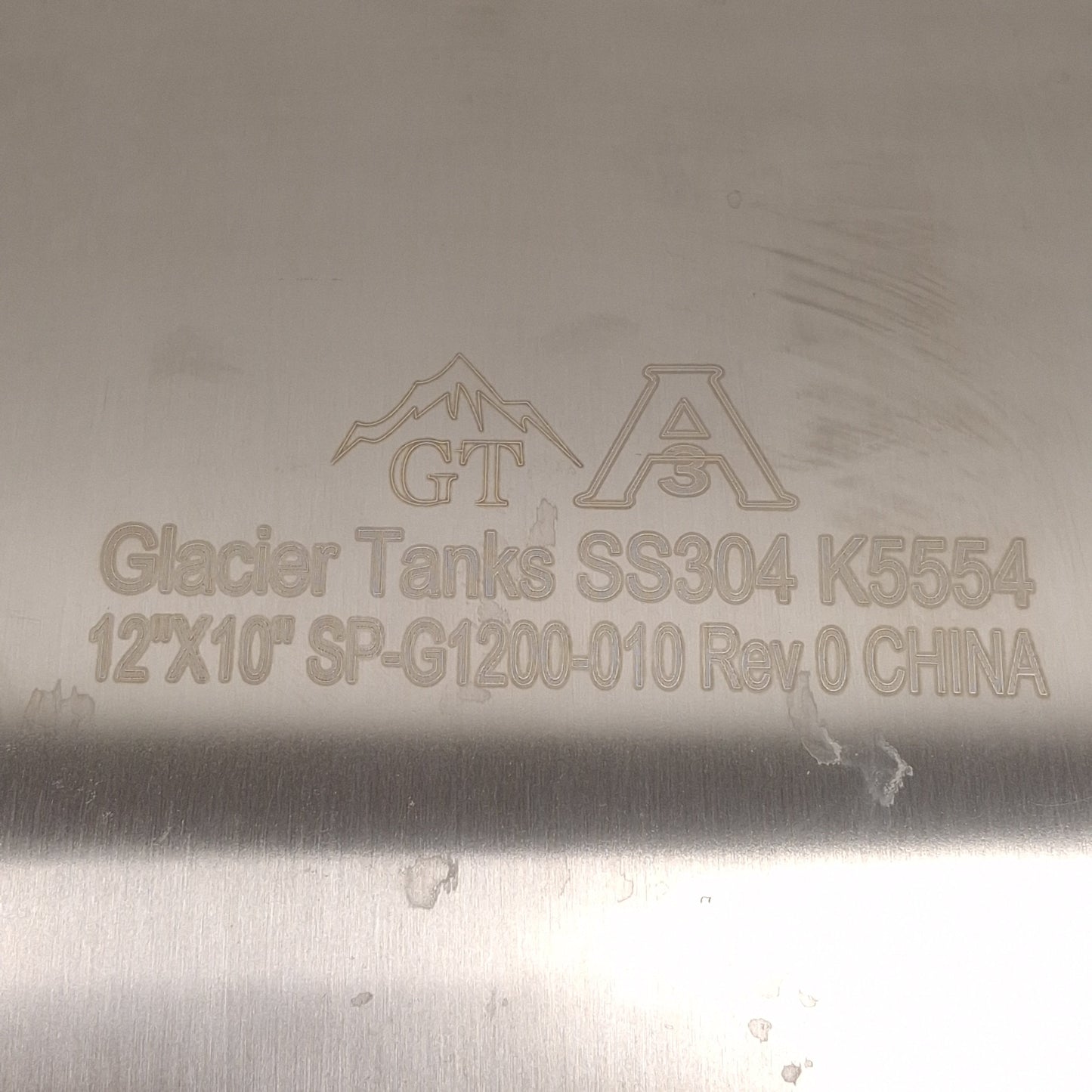 Used Glacier Tanks SP-G1200-010 SS304 Sanitary Spool, ø12in OD x 10in, 12in Tri-Clamp
