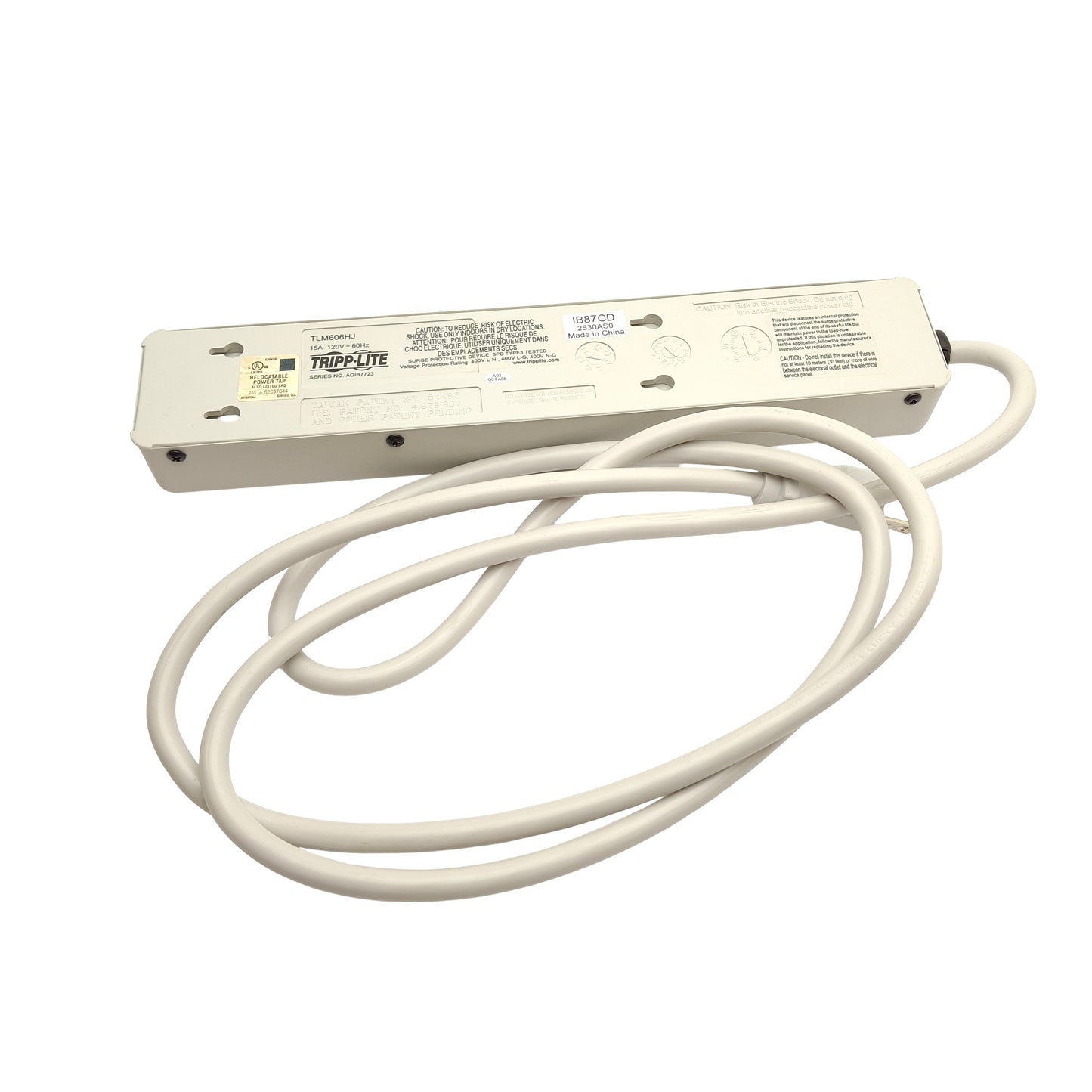 Used Tripp Lite TLM606HJ Surge Protection Power Strip, 6 Foot Cord, 15 AMP 120VAC