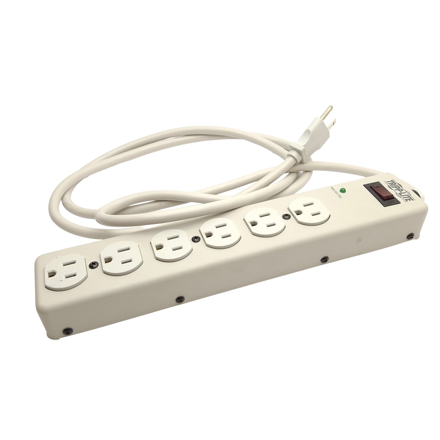 Used Tripp Lite TLM606HJ Surge Protection Power Strip, 6 Foot Cord, 15 AMP 120VAC