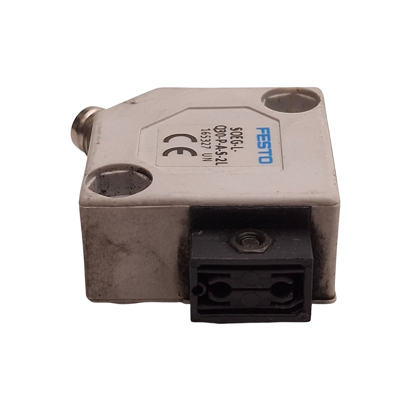 Used Festo 165327 Fiber-Optic Photoelectric Sensor, PNP, 0-120mm, 10-30VDC, 4-Pin M8
