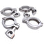 Used Lot of 4 Stainless Steel Tri-Clamp Sanitary Fitting, Size: 1-1/2in