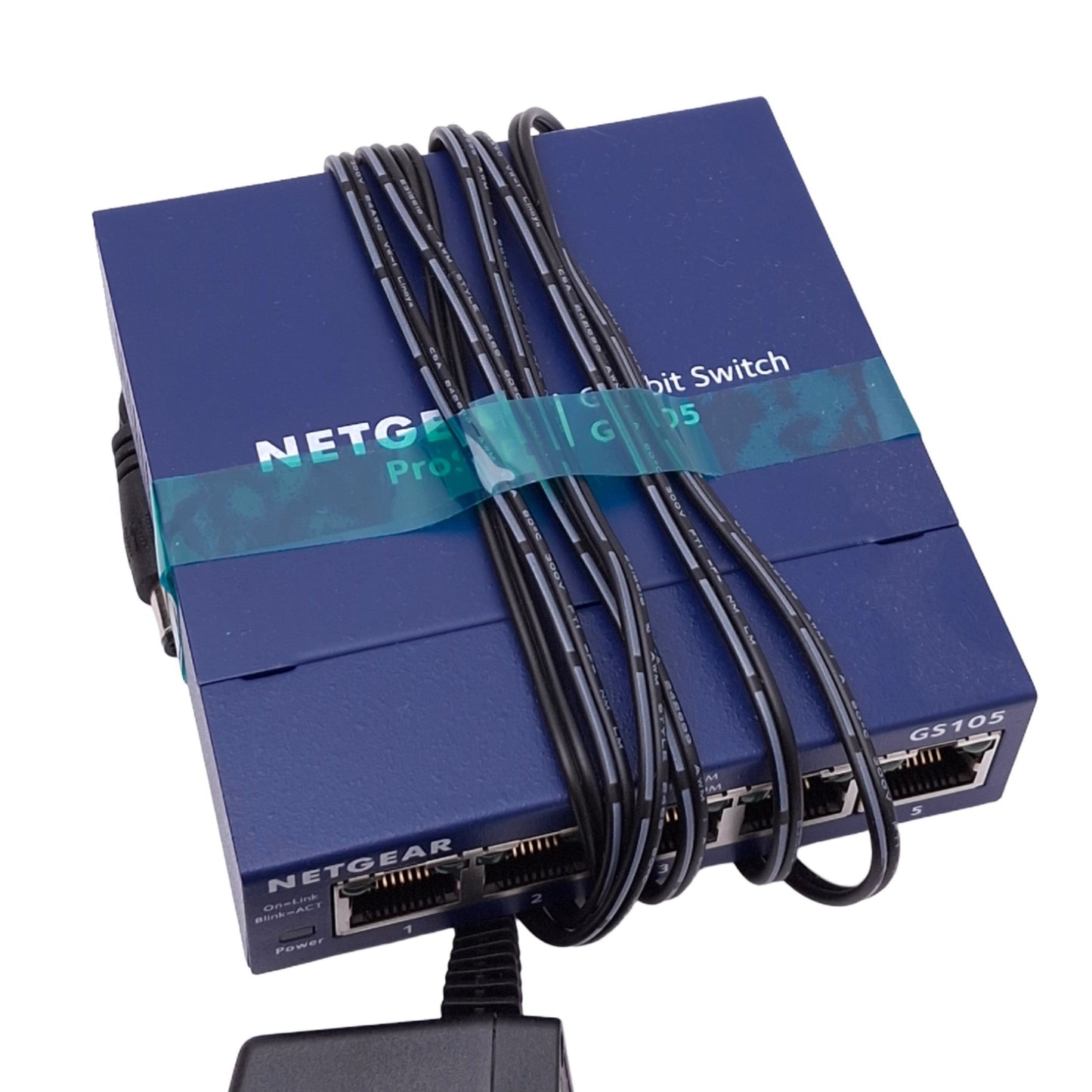 New Netgear GS105v5 ProSAFE Gigabit Switch, 5-Port RJ45 Ethernet, 12VDC 0.5A