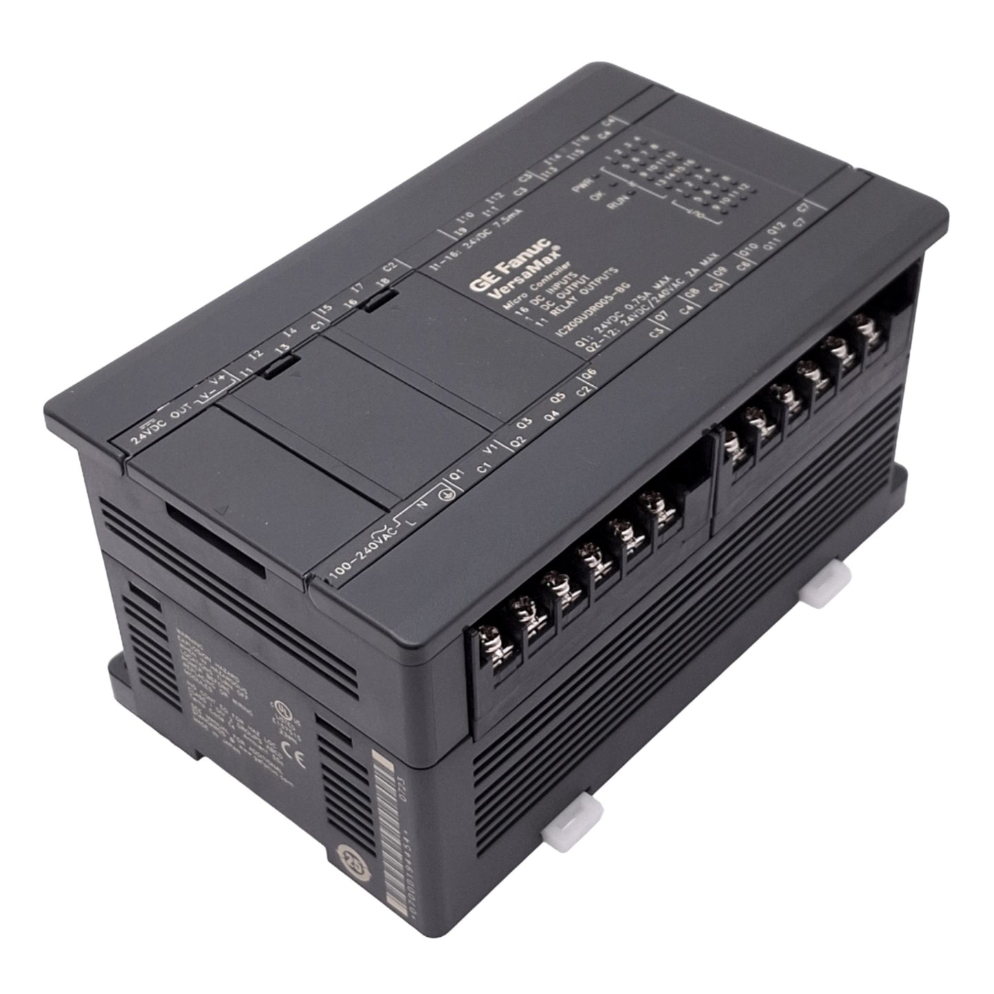 Used GE Fanuc IC200UDR005-BG VersaMax Micro PLC Controller, 100-240VAC, 24VDC/Relay