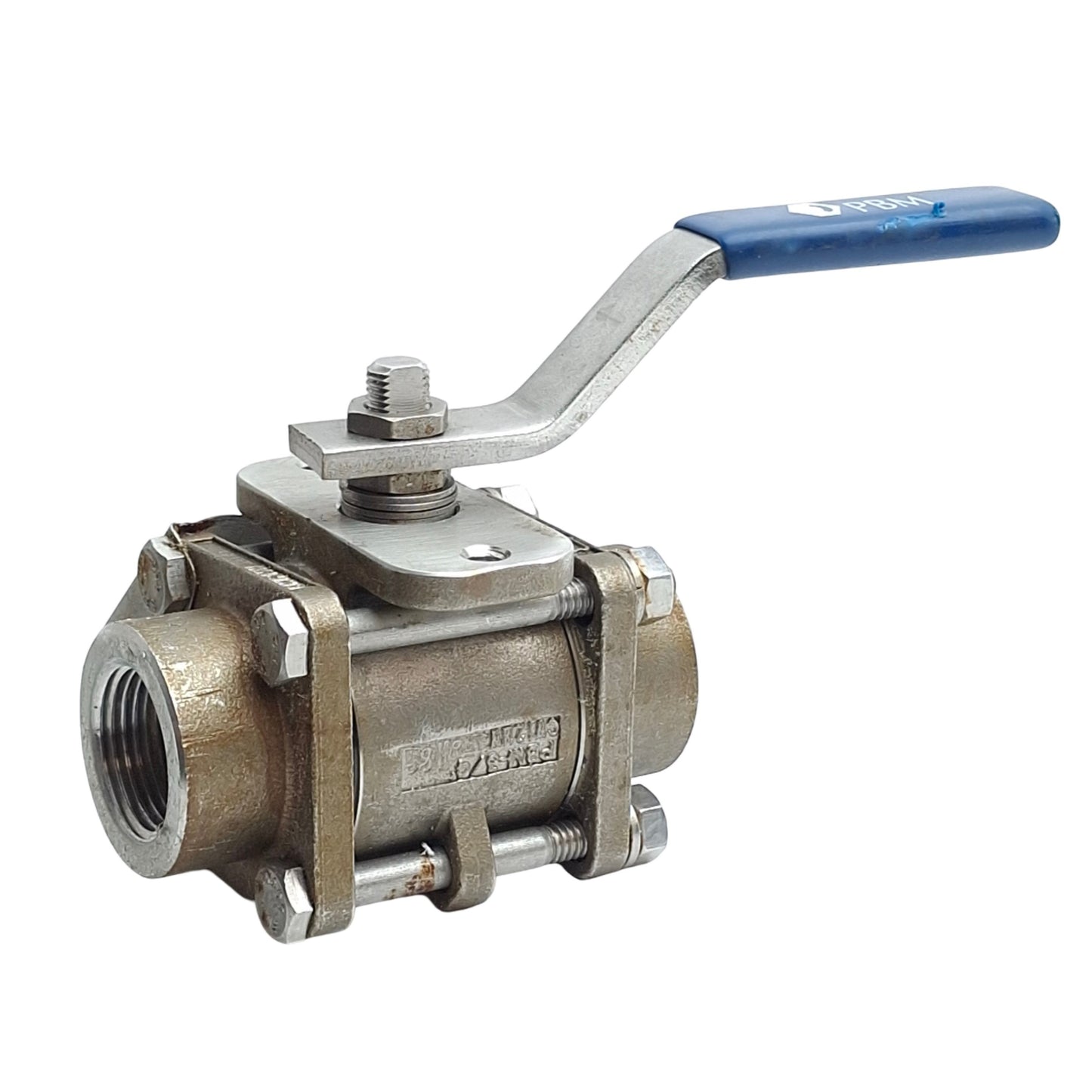 Used IMI PBM SPC-D5Q-B Three Piece Ball Valve, 3/4 Size, Ext Sch 40 Butt Weld