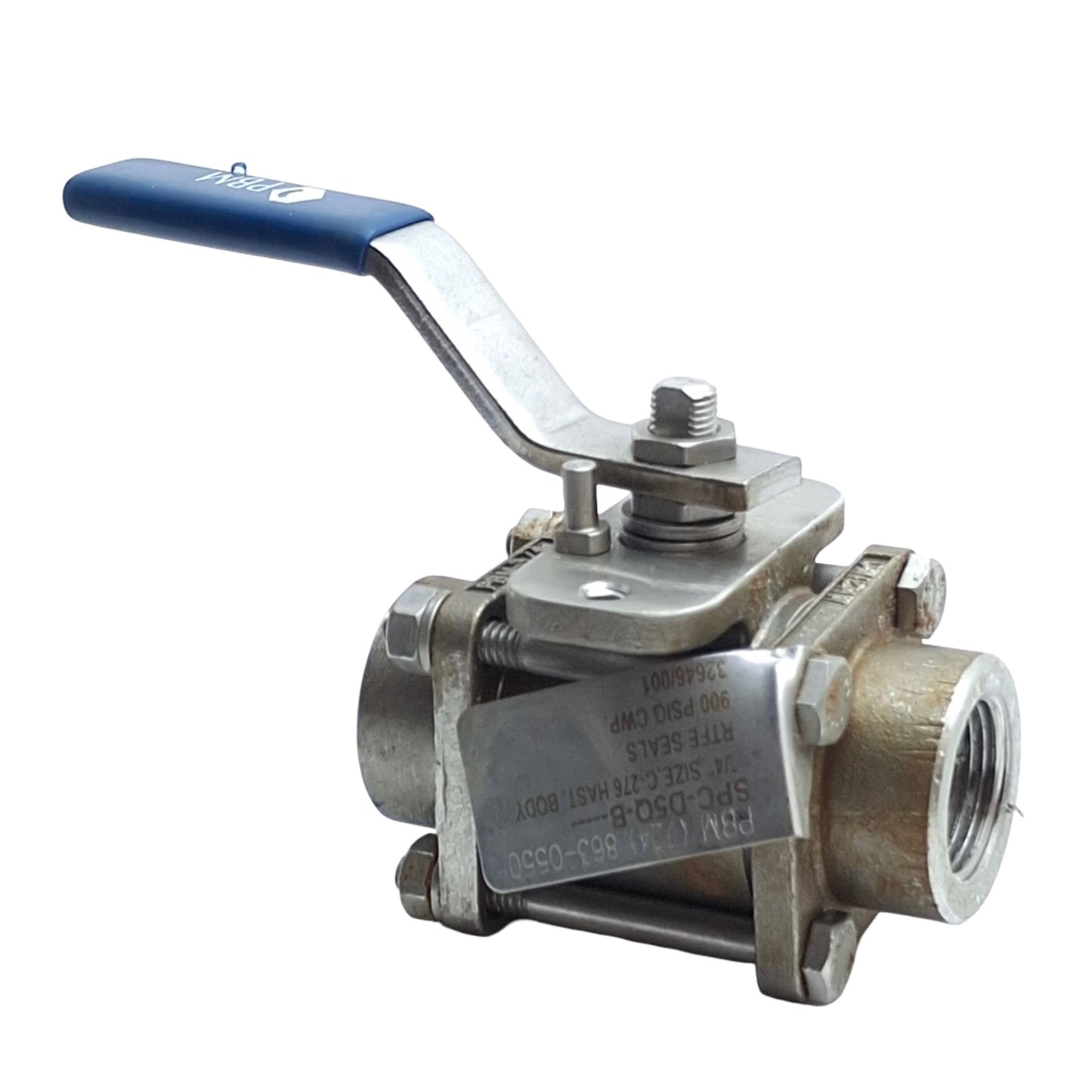 Used IMI PBM SPC-D5Q-B Three Piece Ball Valve, 3/4 Size, Ext Sch 40 Butt Weld