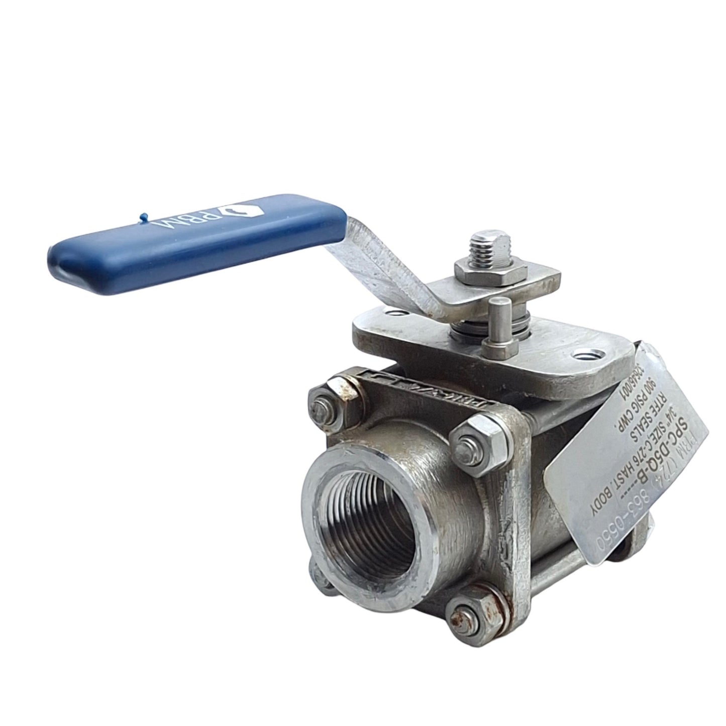 Used IMI PBM SPC-D5Q-B Three Piece Ball Valve, 3/4 Size, Ext Sch 40 Butt Weld