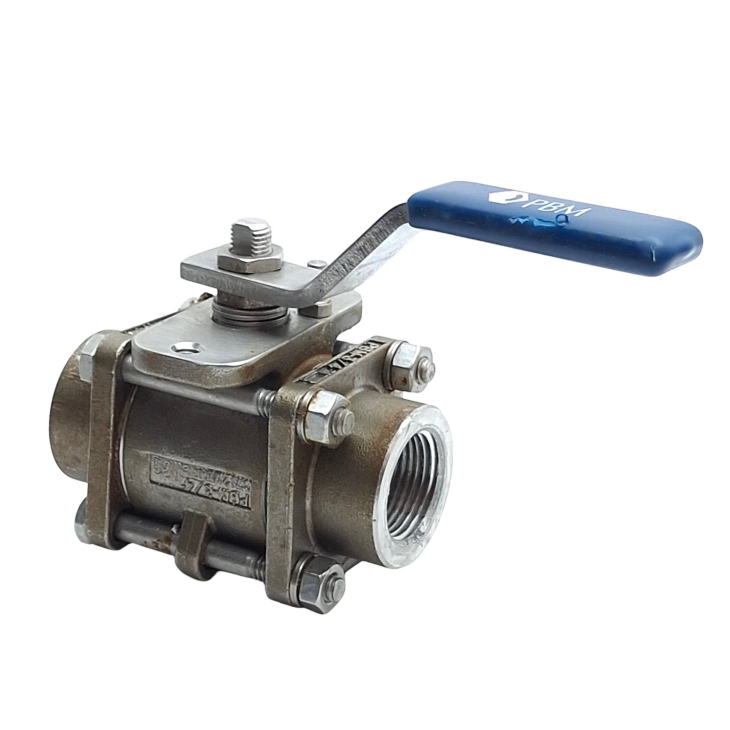 Used IMI PBM SPC-D5Q-B Three Piece Ball Valve, 3/4 Size, Ext Sch 40 Butt Weld