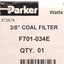 New Parker F701-034E Pneumatic Coalescing Filter, 0.1µm, 250PSI, 48SCFM, 3/8in NPT