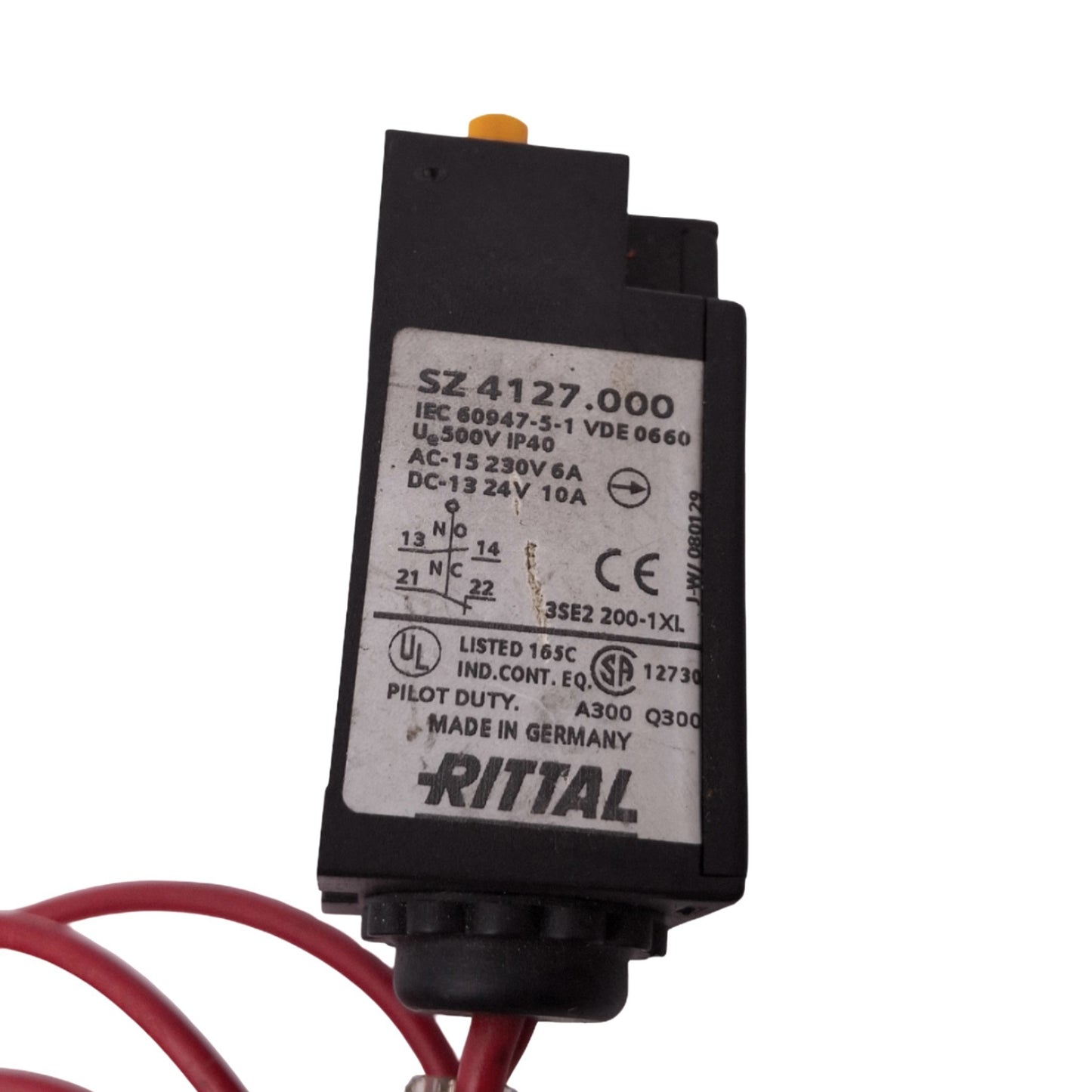 Used Rittal SZ 4127.000 Push Button Door Switch, 1NO 1NC, 230VAC 6A Max, 2.5m Cable