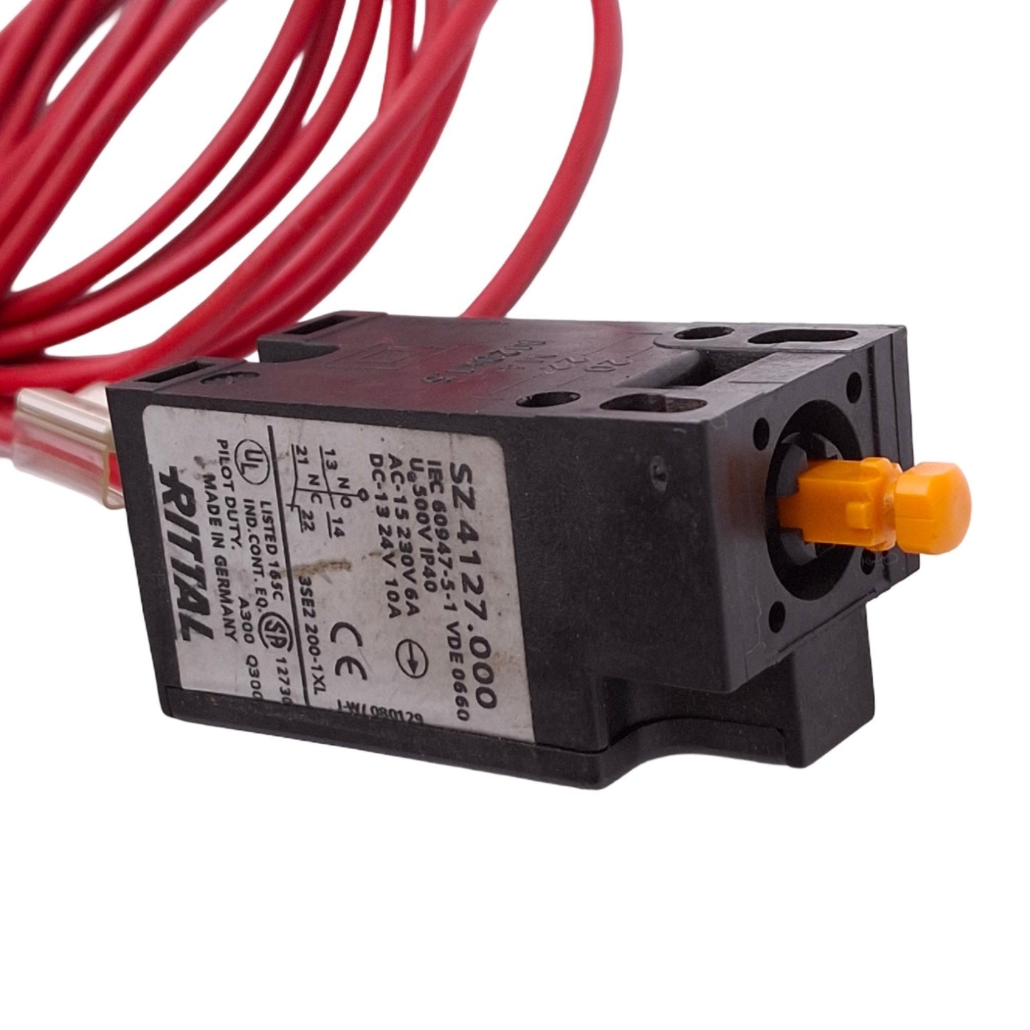 Used Rittal SZ 4127.000 Push Button Door Switch, 1NO 1NC, 230VAC 6A Max, 2.5m Cable