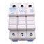 Used Ferraz Shawmut USM3 Midget Fuse Holder, 3-Pole, 10x38mm, 800VAC 30A Max