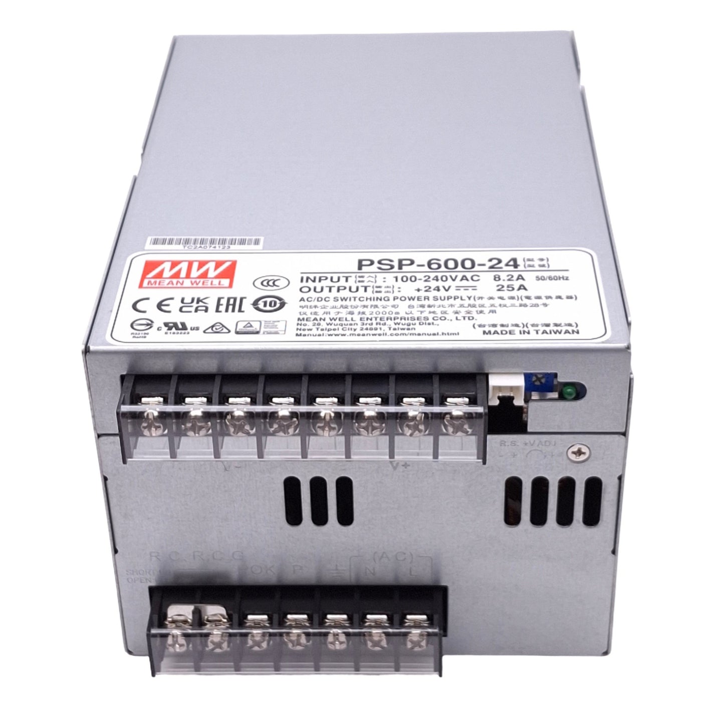 New Meanwell PSP-600-24 Power Supply, 100-240VAC In, 24VDC 25A Out, 600W Max