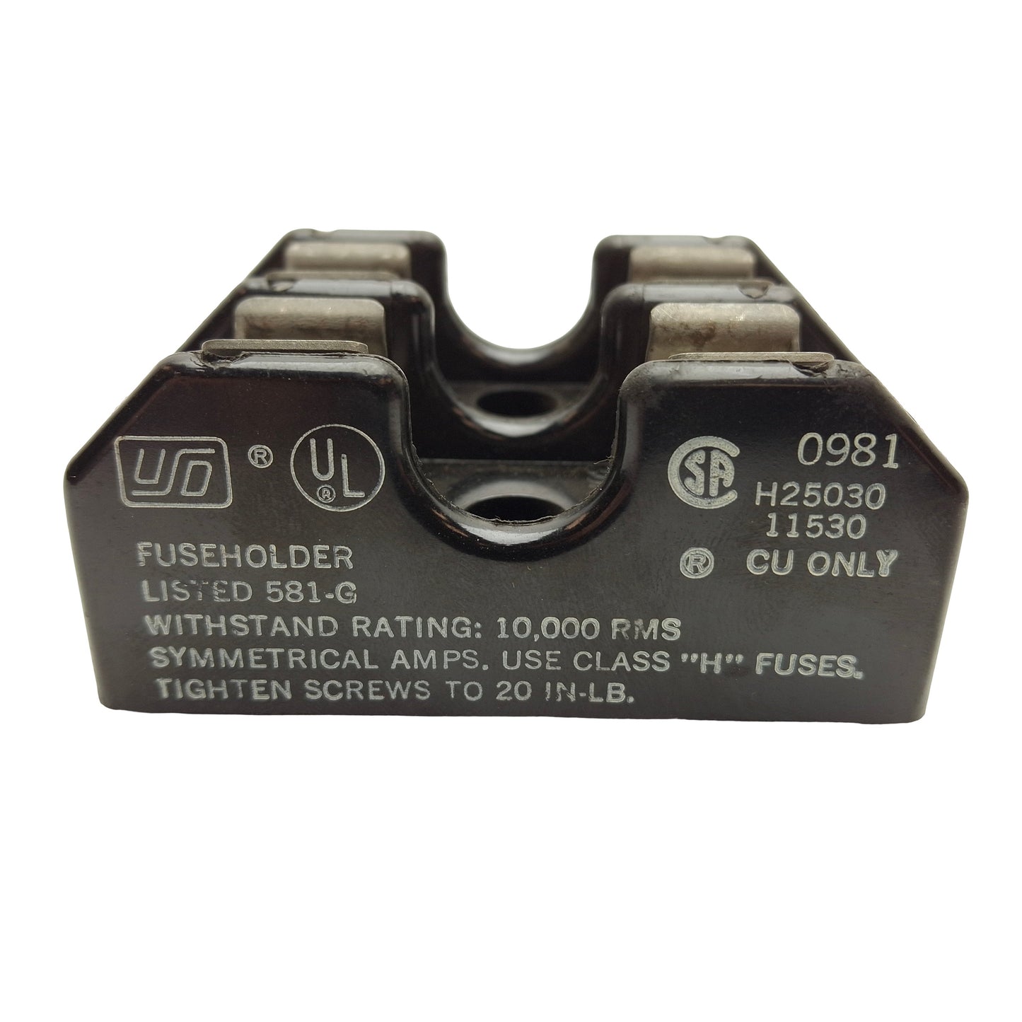 Used Lot of 2 USO H25030 Fuse Holder, 2 Pole, 30AMP, 250VAC, Class H Fuses
