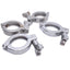 Used Lot of 4 Stainless Steel Tri-Clamp Sanitary Fitting, Size: 1-1/2in