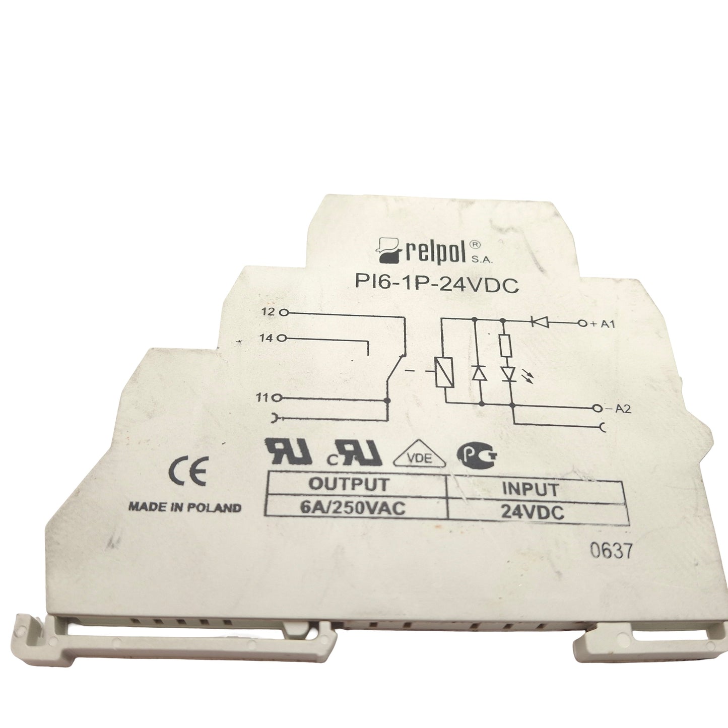 Used Lot of 2 Repol P16-1P-24VDC Interface Relay, 1 CO, 6A/250VAC, 24VDC Coil
