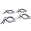 Used Lot of 4 AclHygienic Stainless Steel Hinged Tri-Clamp Sanitary Fitting 1-1/2in