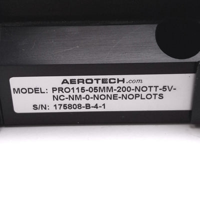 Used Aerotech PRO115-05MM-200-NOTT-5V-NC-NM-0-NONE-NOPLOTS Ball-Screw Linear Stage