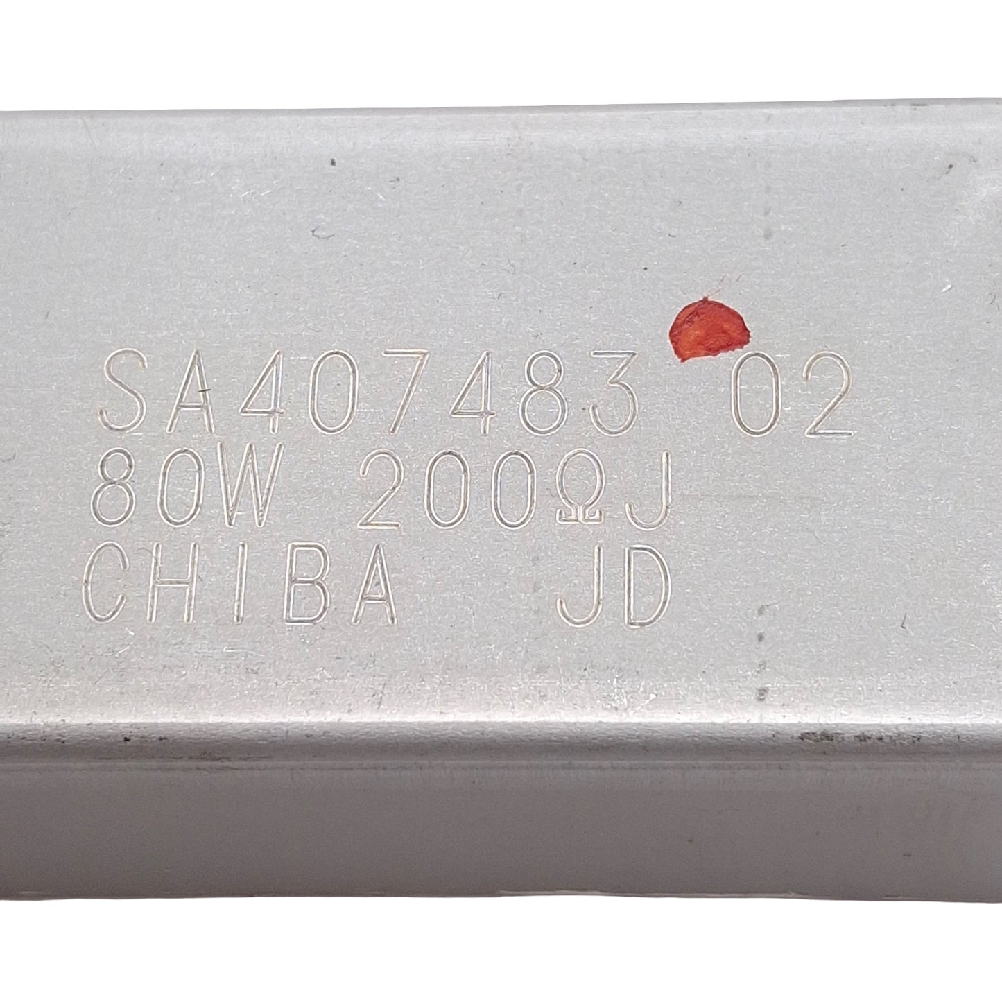 Used Chiba SA407483 Fixed Resistor, 80W Capacity, 200Ω Resistance, 4.5in x 1.25in