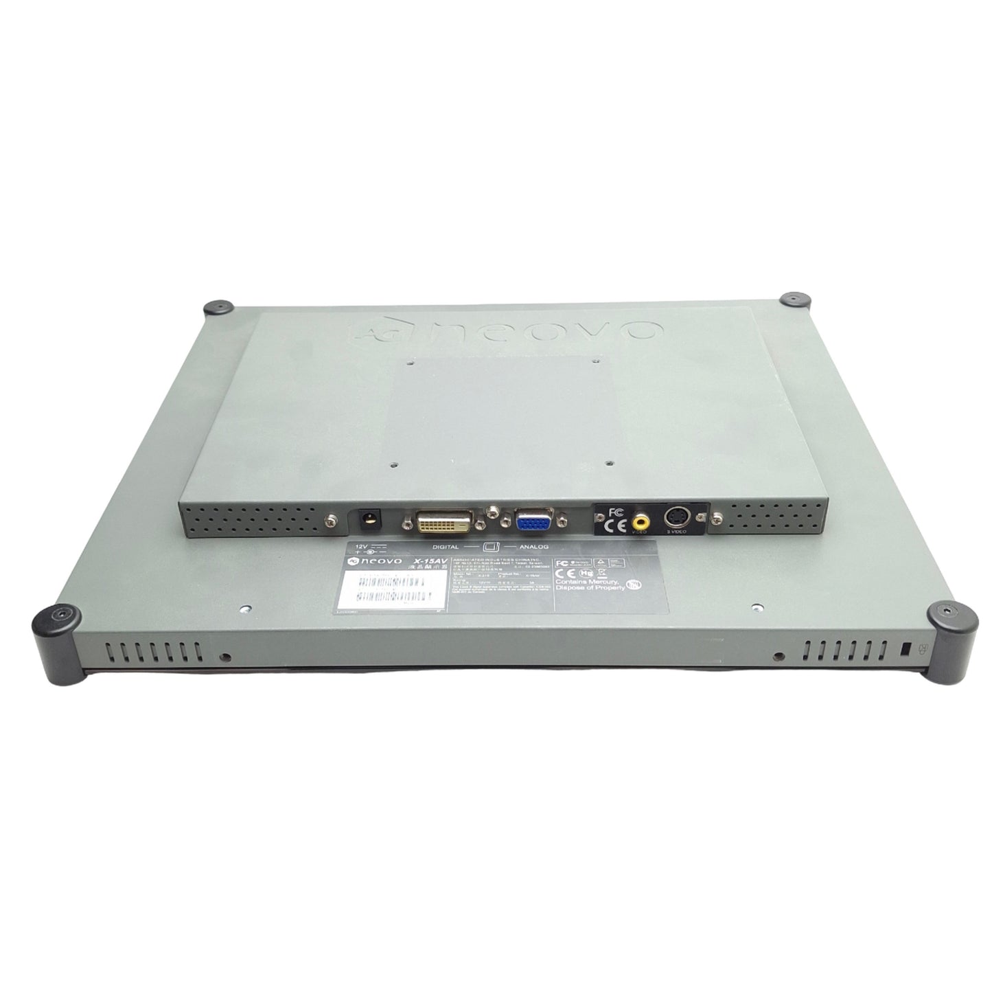Used Neovo P1X15HV0E11-A3 LCD Monitor 12VDC, DVI-D/VGA/S-Video & RCA-Yellow, 15inch
